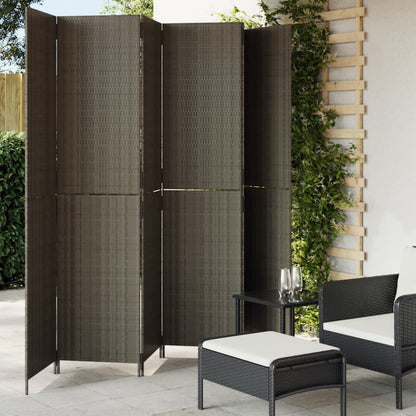 6-delt foldeskærm Grå polyrattan