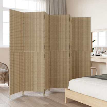 6-delt foldeskærm Beige polyrattan