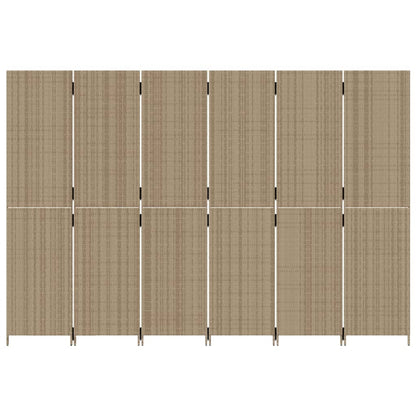 6-delt foldeskærm Beige polyrattan