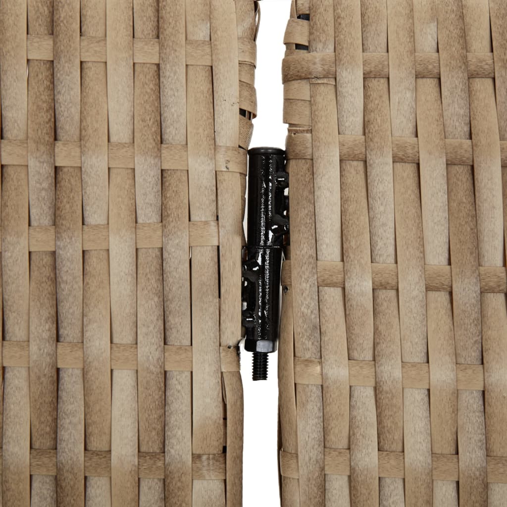 6-delt foldeskærm Beige polyrattan