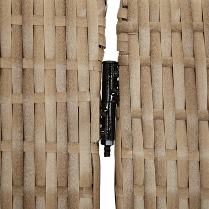 6-delt foldeskærm Beige polyrattan