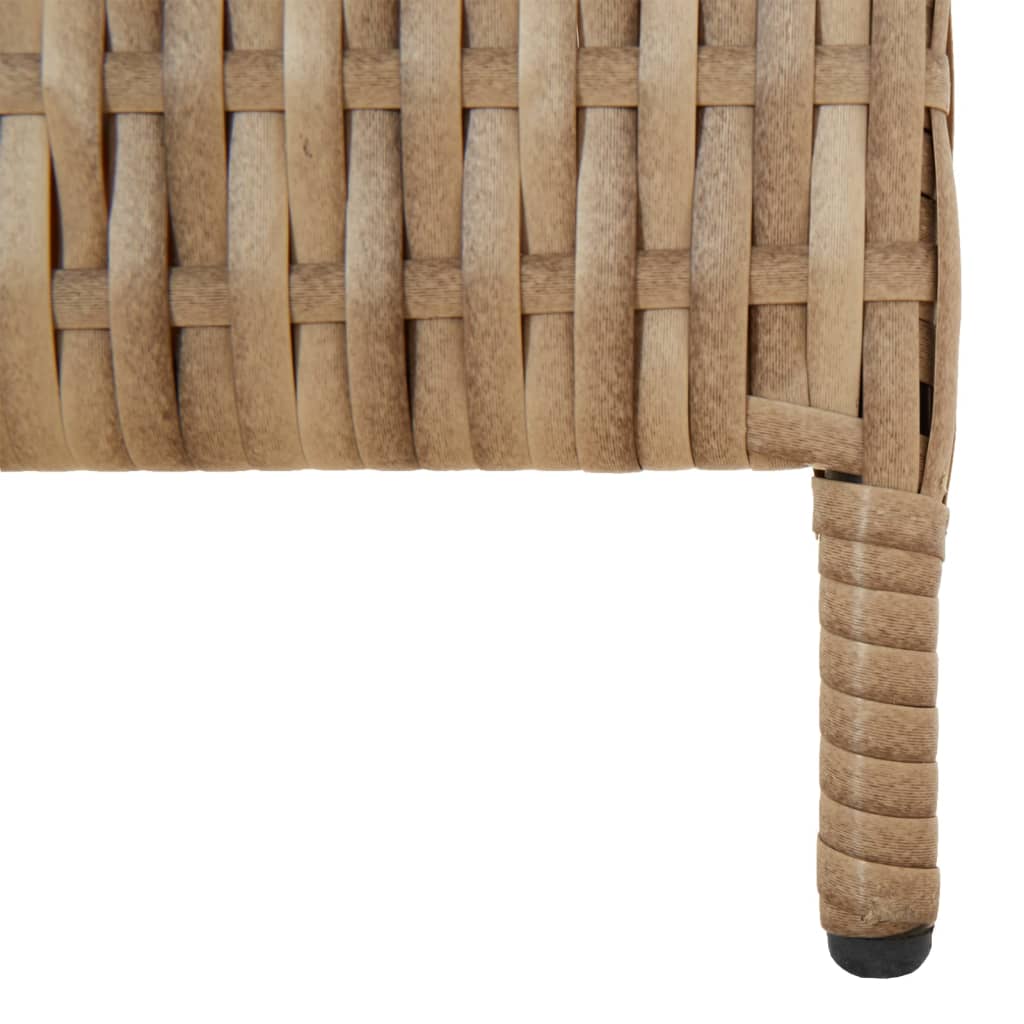 6-delt foldeskærm Beige polyrattan