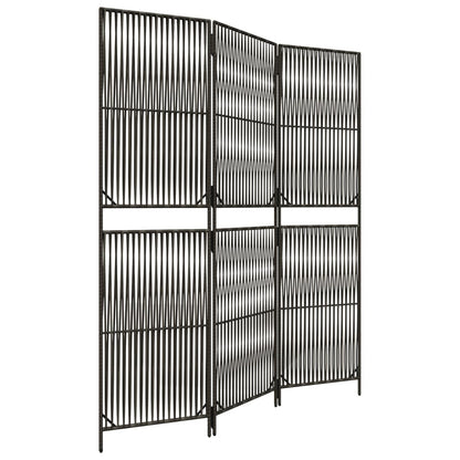 Paravent 3-tlg. Grau Poly Rattan