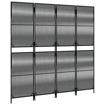 4-delt foldeskærm Sort polyrattan