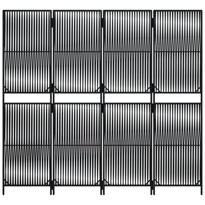 4-delt foldeskærm Sort polyrattan