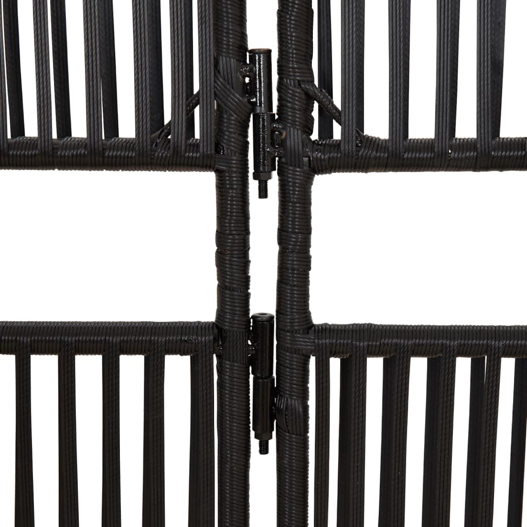 4-delt foldeskærm Sort polyrattan