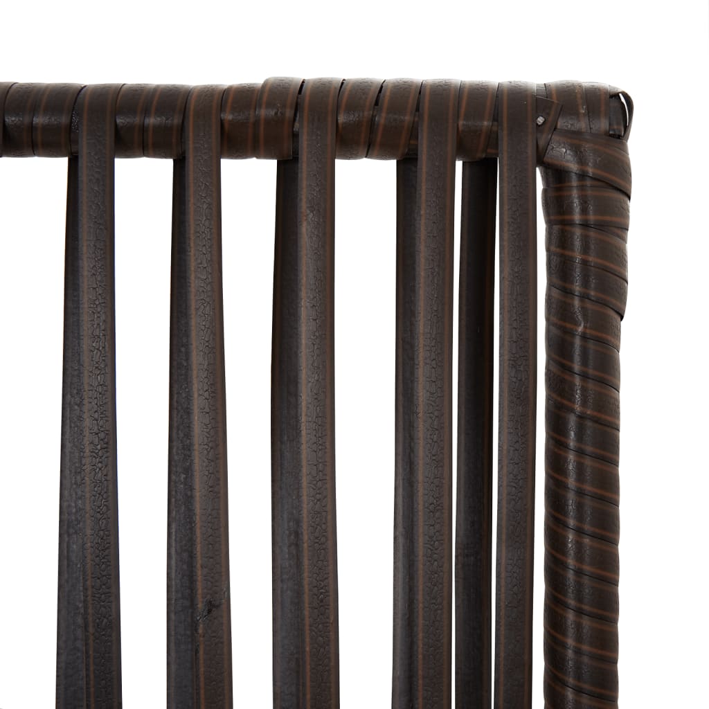 4-delt foldeskærm Brun polyrattan