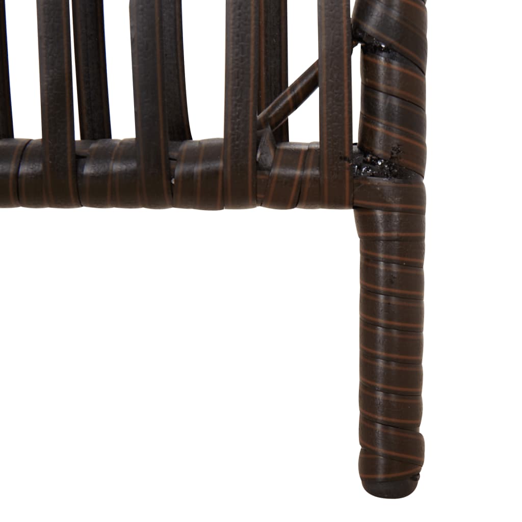 4-delt foldeskærm Brun polyrattan