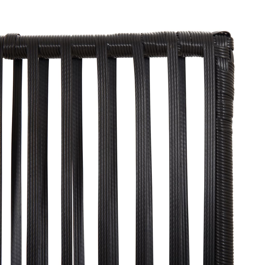 5-delt foldeskærm Sort polyrattan