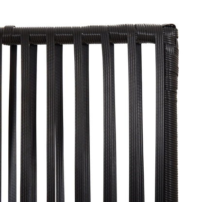 5-delt foldeskærm Sort polyrattan