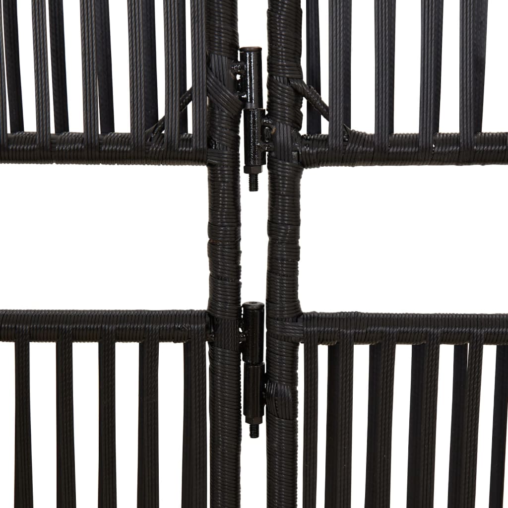 5-delt foldeskærm Sort polyrattan