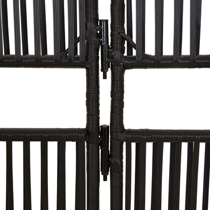 5-delt foldeskærm Sort polyrattan