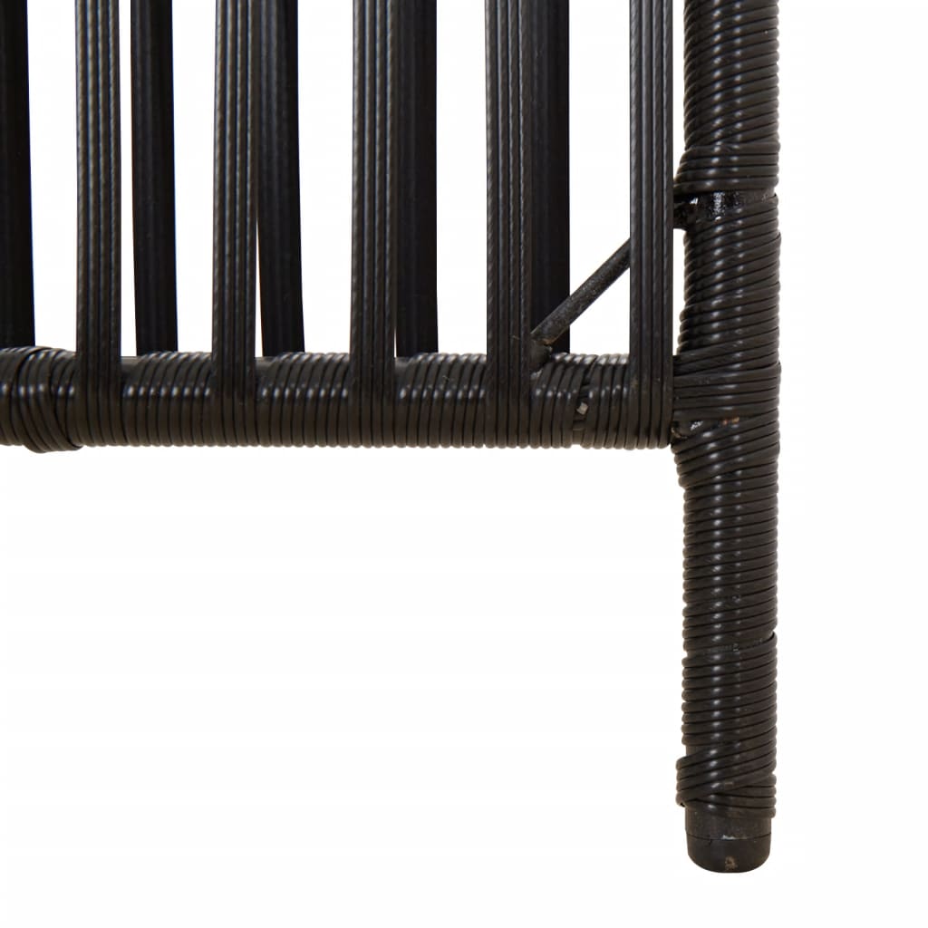 5-delt foldeskærm Sort polyrattan