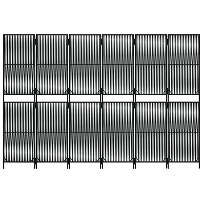 6-delt foldeskærm Sort polyrattan