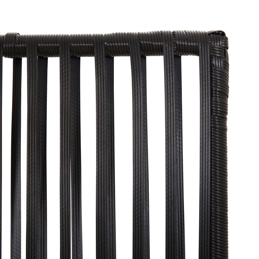 6-delt foldeskærm Sort polyrattan