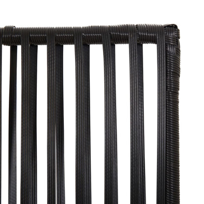 6-delt foldeskærm Sort polyrattan