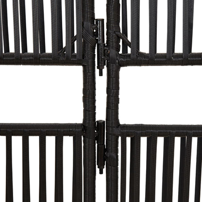 6-delt foldeskærm Sort polyrattan