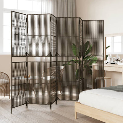 6-delt foldeskærm Grå polyrattan