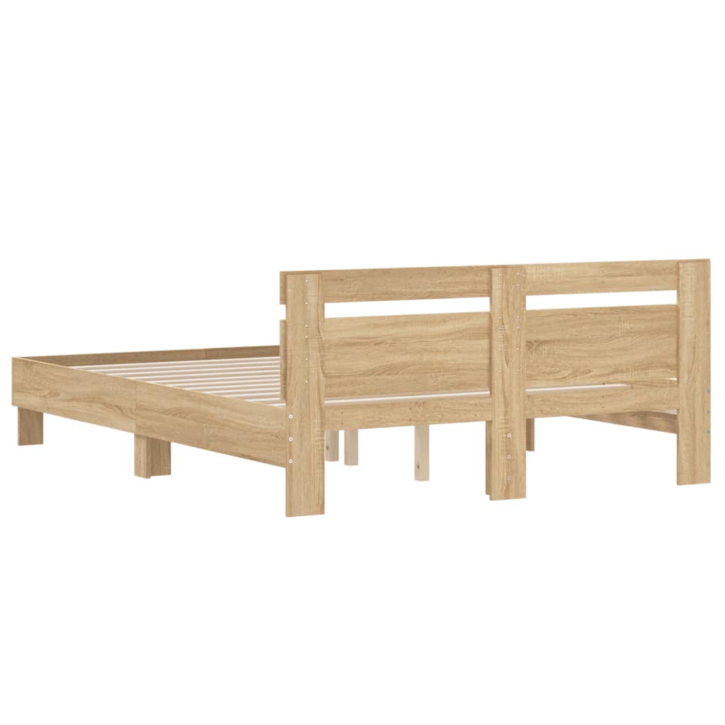 Bettgestell mit Kopfteil Sonoma-Eiche 140x190 cm Holzwerkstoff