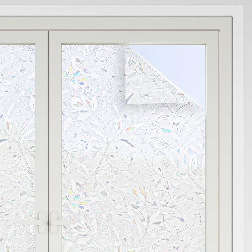 Fensterfolien 2 Stk. Matt Blumenmuster PVC