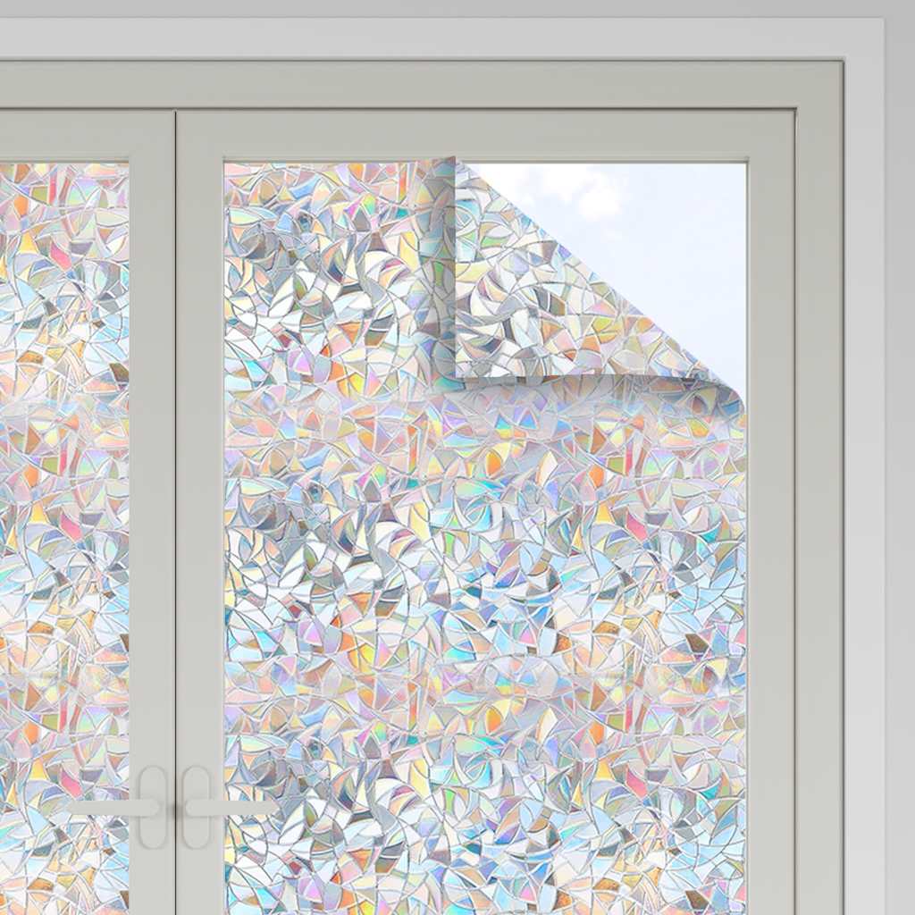 Fensterfolien 3 Stk. Matt 3D Regenbogen-Muster PVC