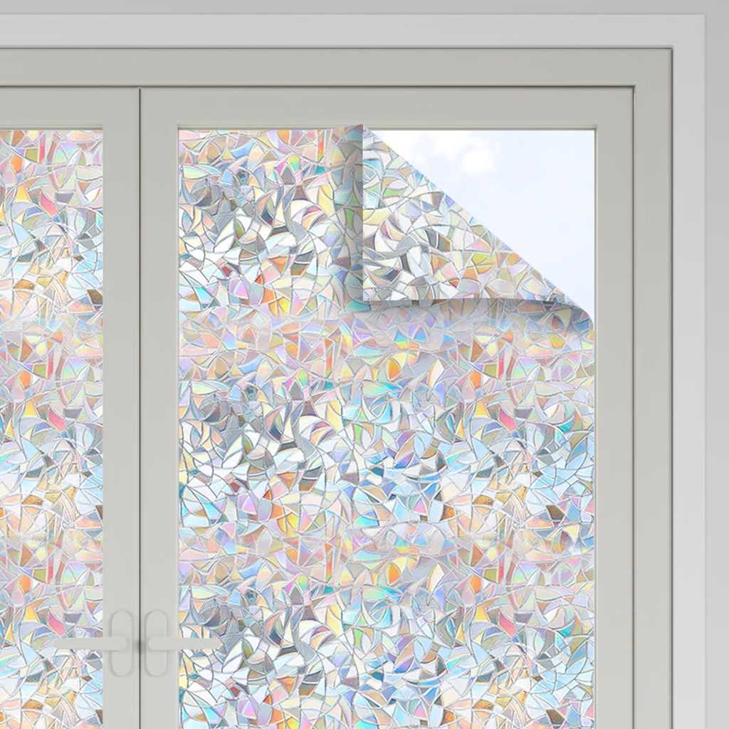 Fensterfolien 5 Stk. Matt 3D Regenbogen-Muster PVC