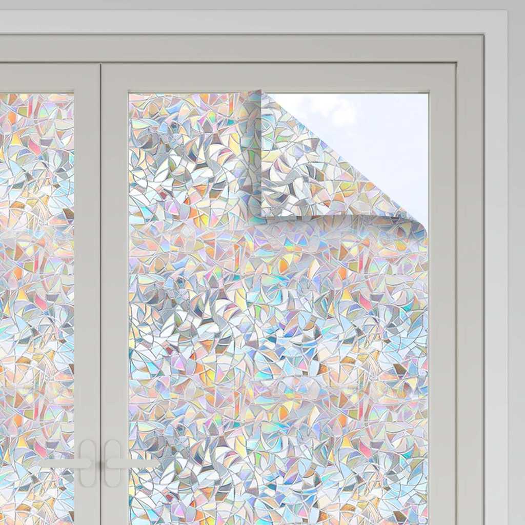 Fensterfolien 5 Stk. Matt 3D Regenbogen-Muster PVC