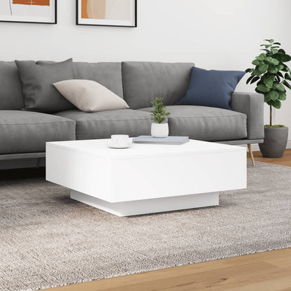 Sofabord Hvid 80x80x31 cm Træ Materiale