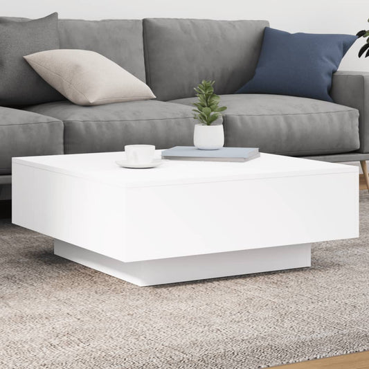Sofabord Hvid 80x80x31 cm Træ Materiale