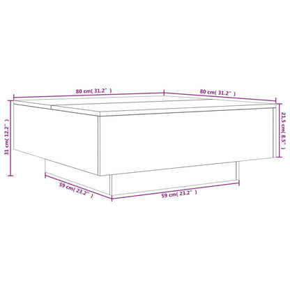 Sofabord Sonoma eg 80x80x31 cm træmateriale