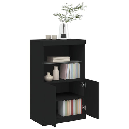 Sideboard mit LED-Leuchten Schwarz 60,5x37x100 cm