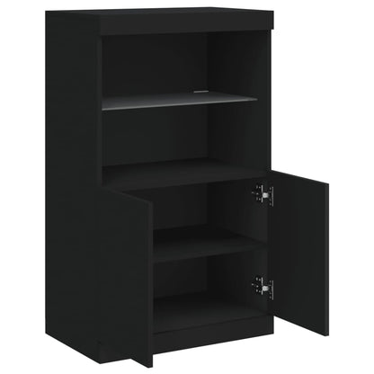 Sideboard mit LED-Leuchten Schwarz 60,5x37x100 cm