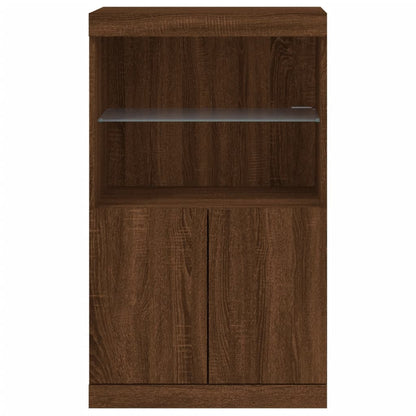 Sideboard mit LED-Leuchten Braun Eichen-Optik 60,5x37x100 cm