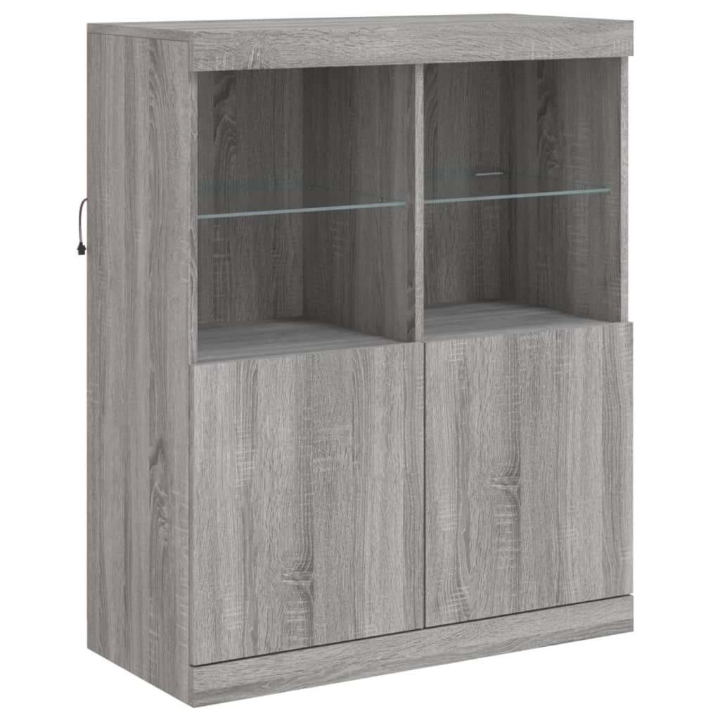 Sideboard mit LED-Leuchten Grau Sonoma 81x37x100 cm