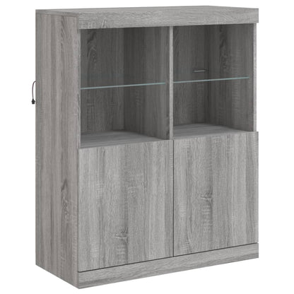 Sideboard mit LED-Leuchten Grau Sonoma 81x37x100 cm