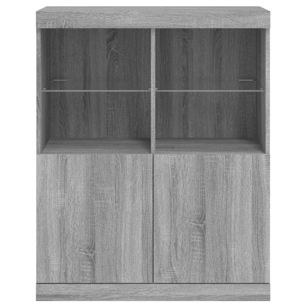 Sideboard mit LED-Leuchten Grau Sonoma 81x37x100 cm