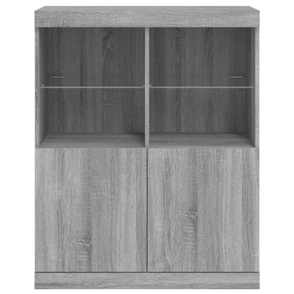 Sideboard mit LED-Leuchten Grau Sonoma 81x37x100 cm