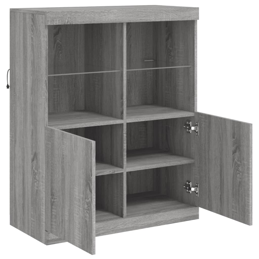 Sideboard mit LED-Leuchten Grau Sonoma 81x37x100 cm