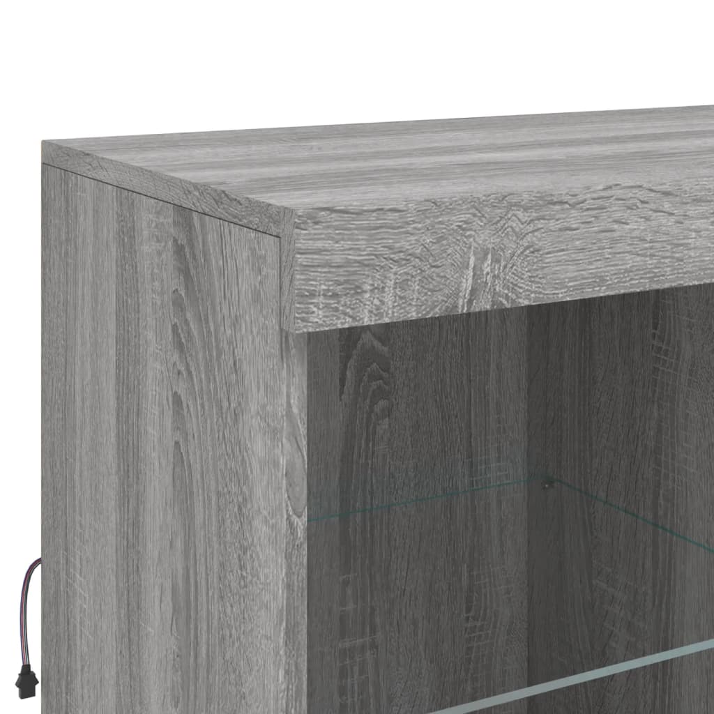 Sideboard mit LED-Leuchten Grau Sonoma 81x37x100 cm