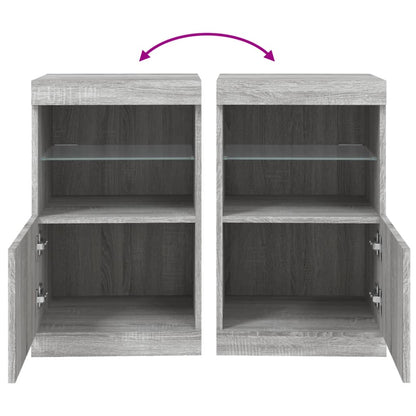Sideboard mit LED-Leuchten Grau Sonoma 41x37x67 cm