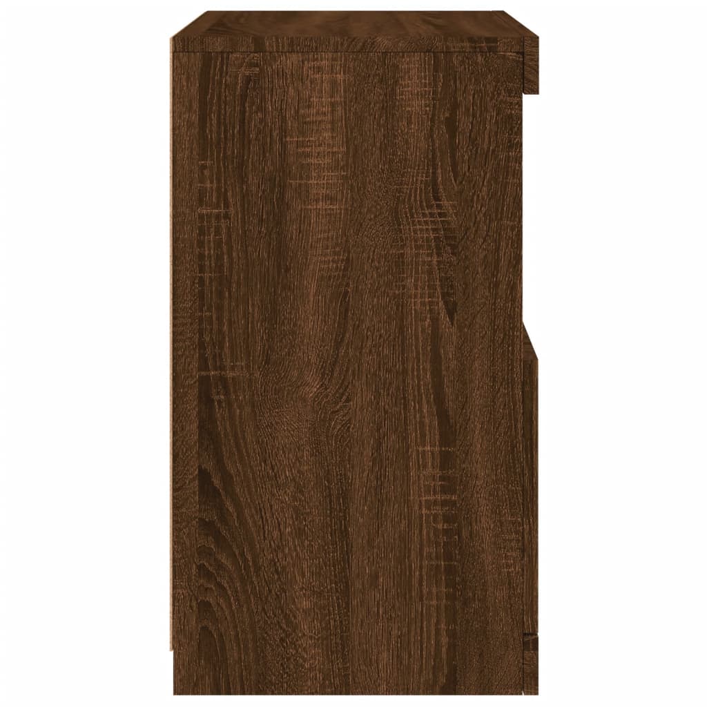 Skænk med LED-lys Brun Eg look 41x37x67 cm