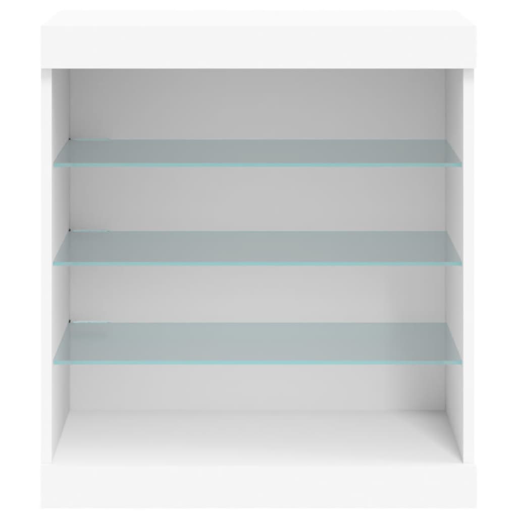 Skænk med LED-belysning Hvid 60,5x37x67 cm