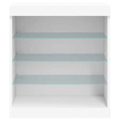 Skænk med LED-belysning Hvid 60,5x37x67 cm
