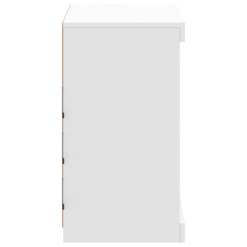 Skænk med LED-belysning Hvid 60,5x37x67 cm