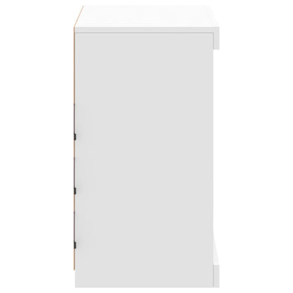 Skænk med LED-belysning Hvid 60,5x37x67 cm