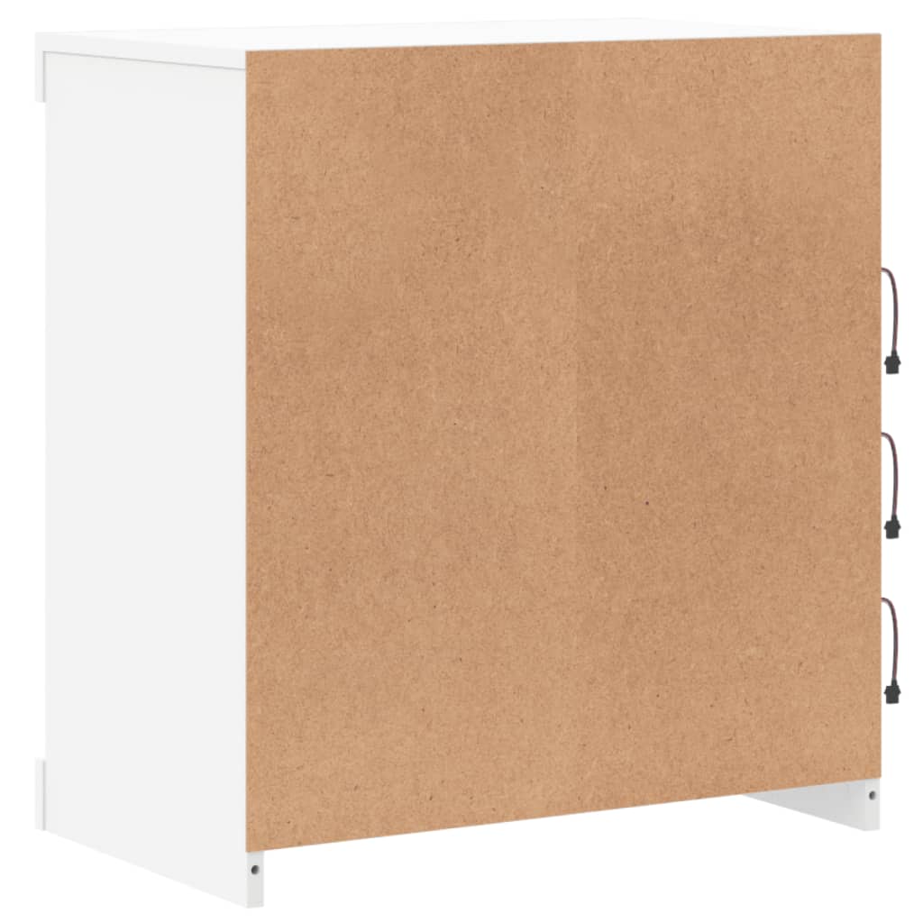 Skænk med LED-belysning Hvid 60,5x37x67 cm