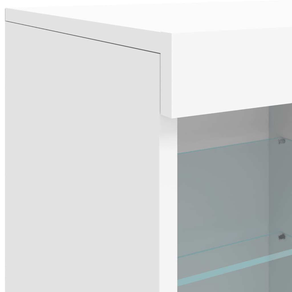 Sideboard mit LED-Leuchten Weiß 81x37x67 cm