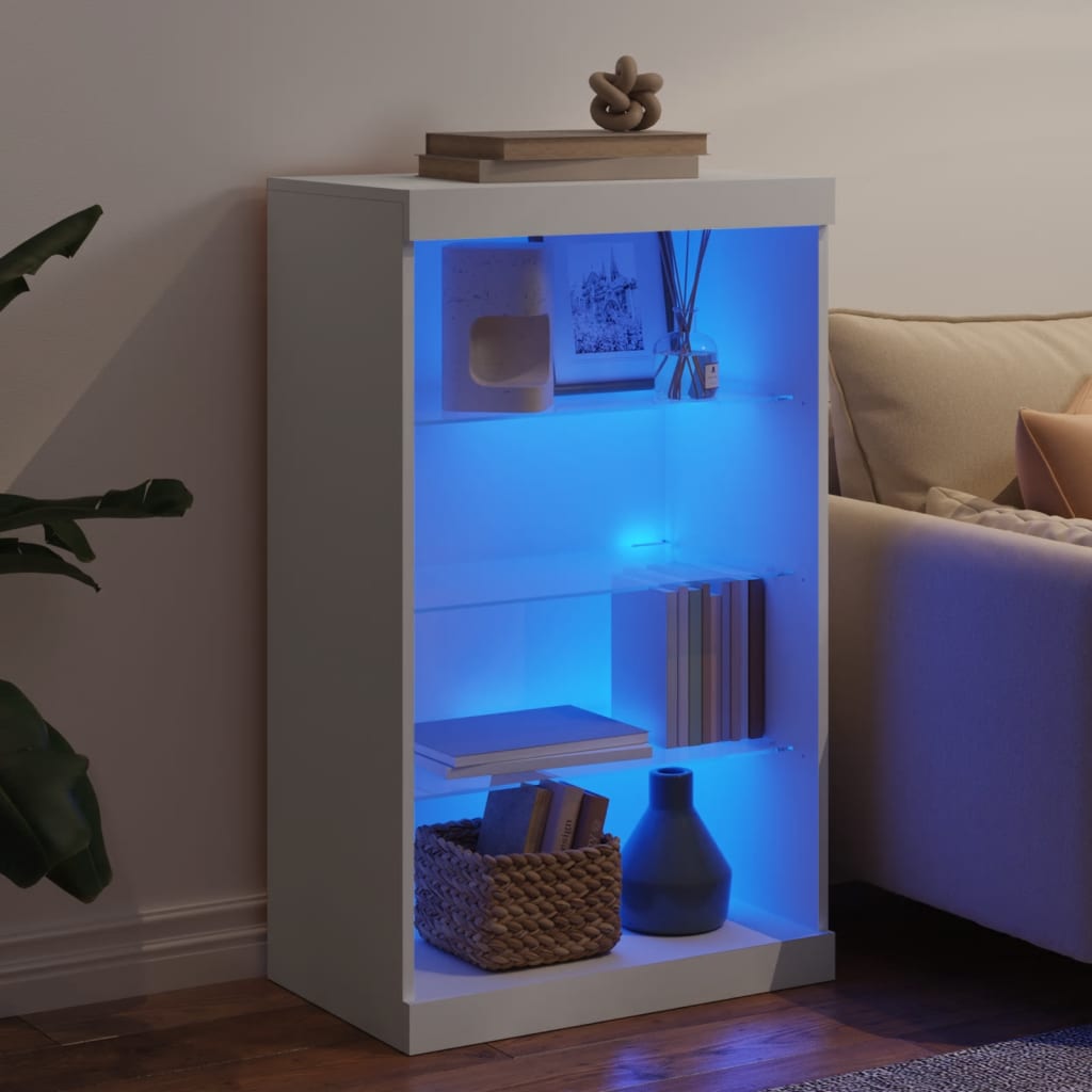 Sideboard mit LED-Leuchten Weiß 60,5x37x100 cm