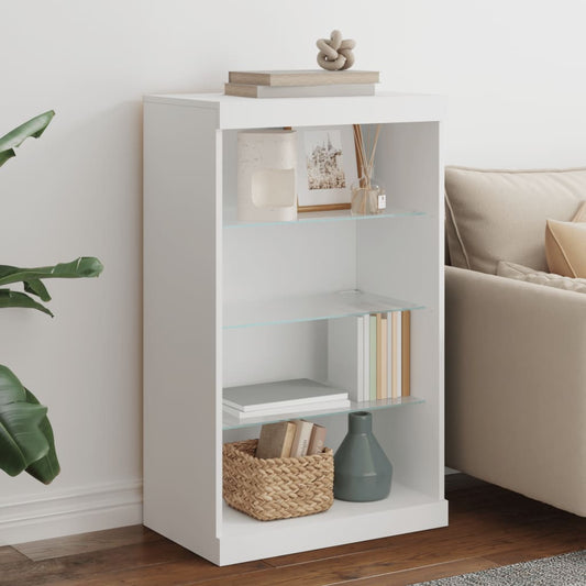 Sideboard mit LED-Leuchten Weiß 60,5x37x100 cm