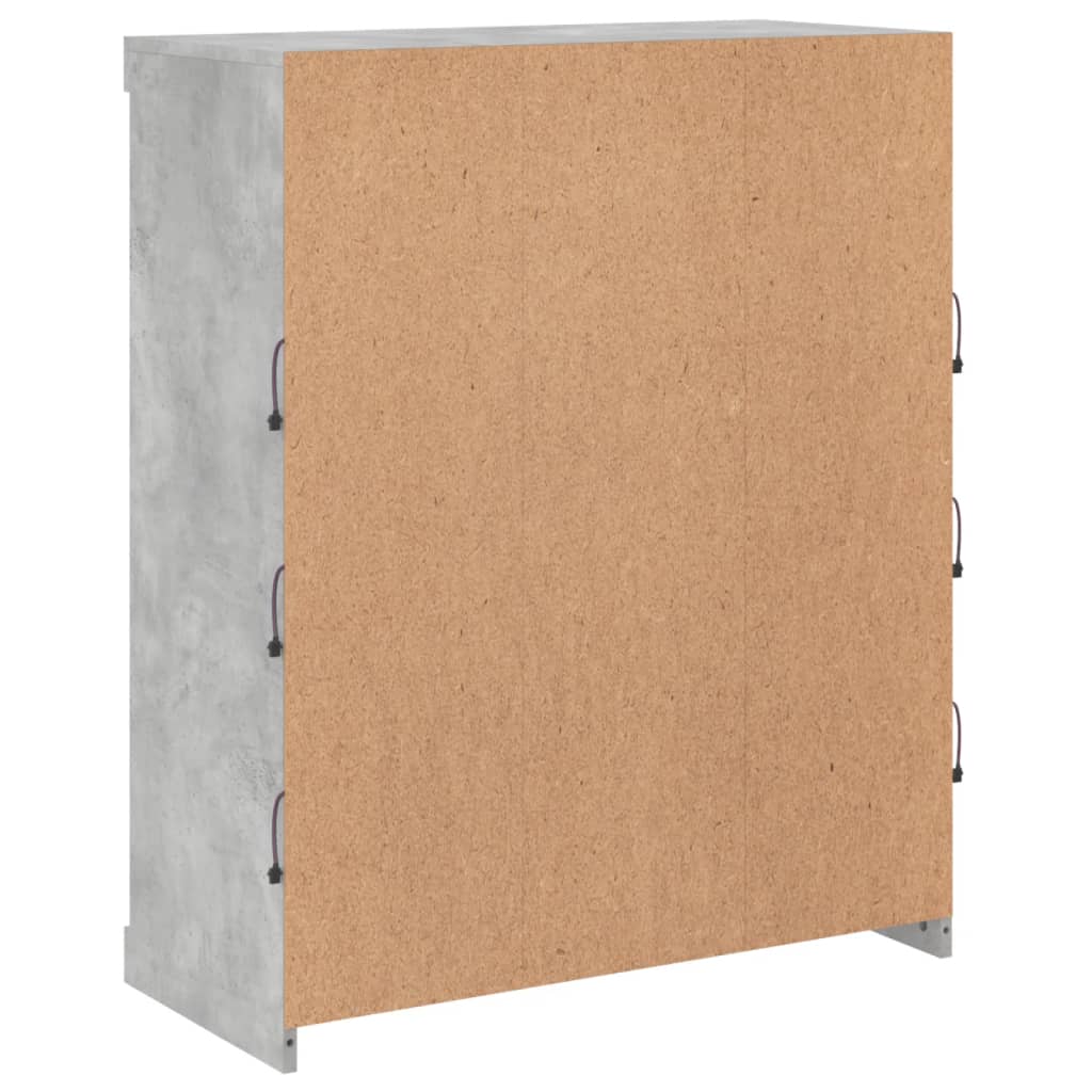 Sideboard mit LED-Leuchten Betongrau 81x37x100 cm